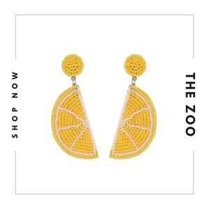 Beaded Lemon Earrings